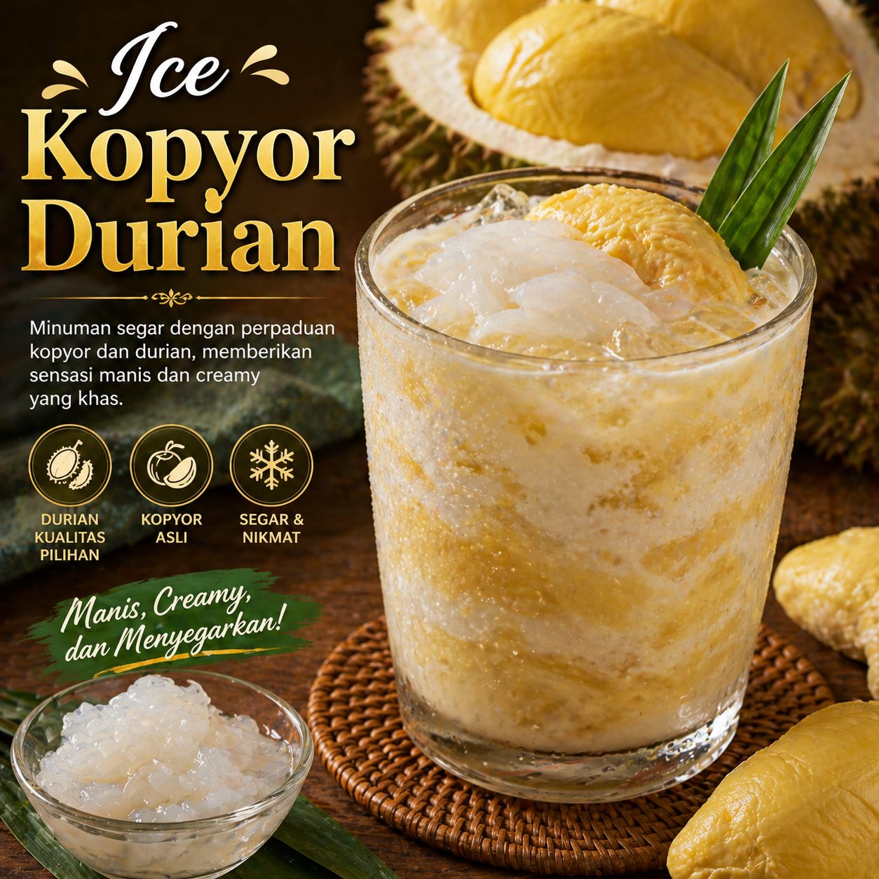 Ice Kopyor Durian Kedai Tiga Nyonya
